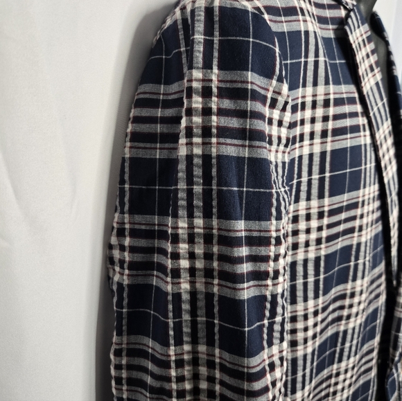 Paisley & Gray Men's Blue Plaid Bromley Notch Slim Fit Cotton Jacket Size 44R - Picture 2 of 13